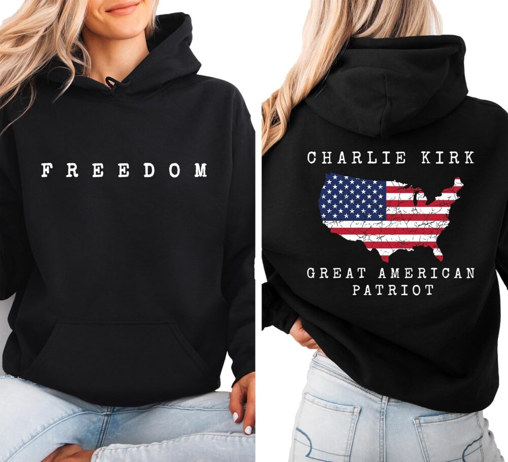 Great American Patriot Charlie Kirk Freedom Hoodie