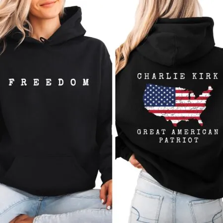 Great American Patriot Charlie Kirk Freedom Hoodie